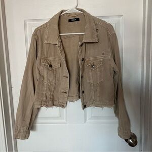 Envy Distressed Cropped Denim Jacket